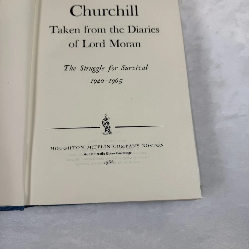 Churchill Diaries Lord Moran 1966 First American Edition 1st Printing WWII HC DJ